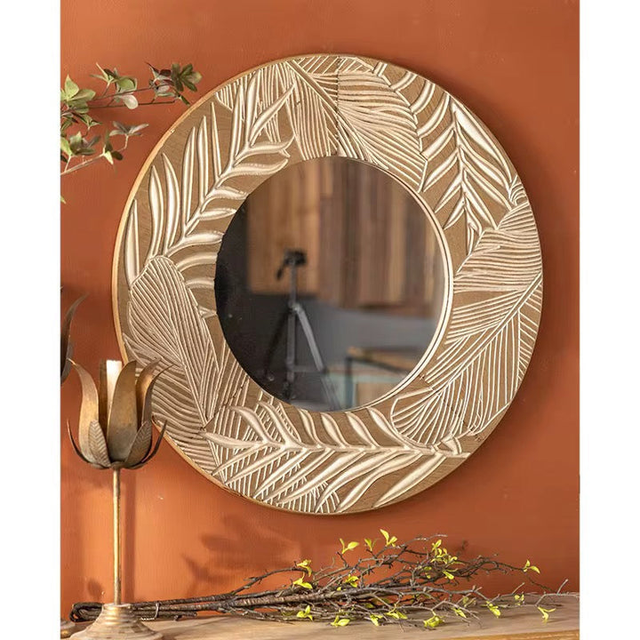 Carved Leaf Mirror