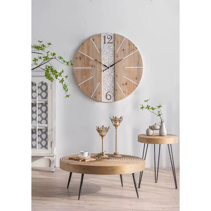 Rustic Carved Wall Clock
