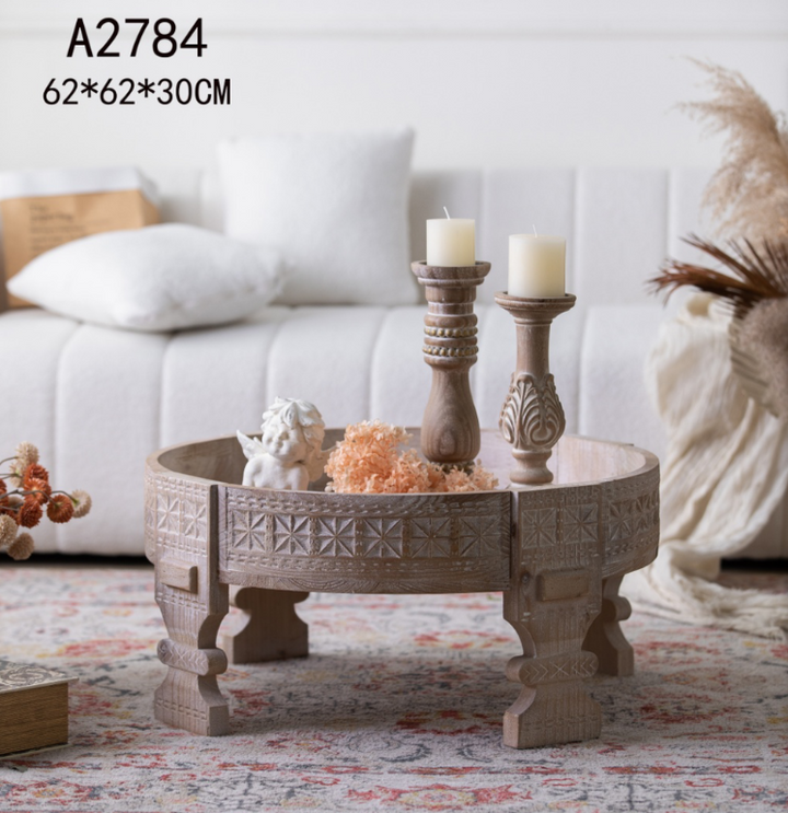Carved Wooden Bajot Table