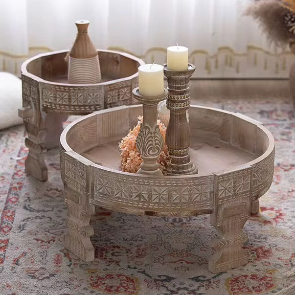 Carved Wooden Bajot Table