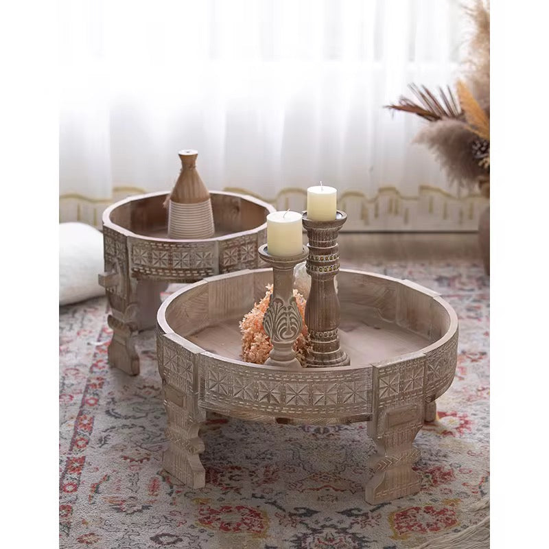 Carved Wooden Bajot Table