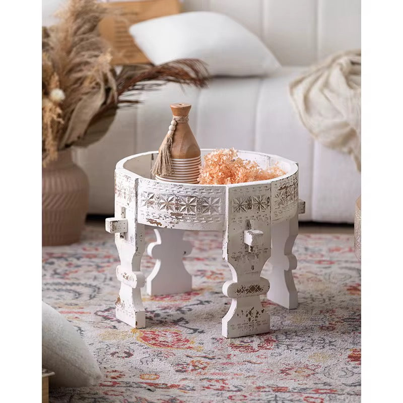 Carved Wooden Bajot Table