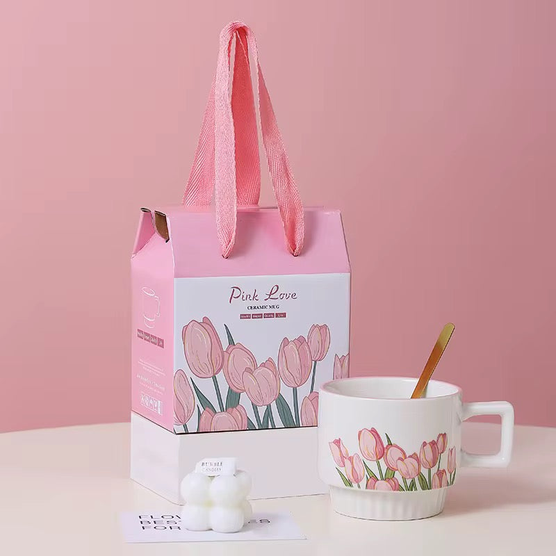 Pink Tulip Ceramic Mug