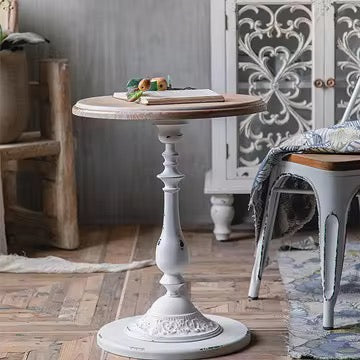 White Pedestal Side Table