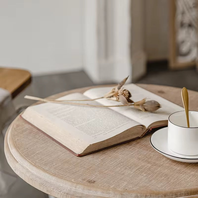 White Pedestal Side Table
