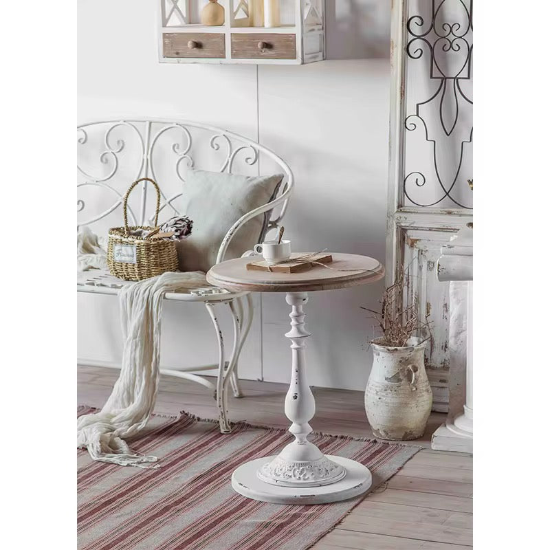White Pedestal Side Table