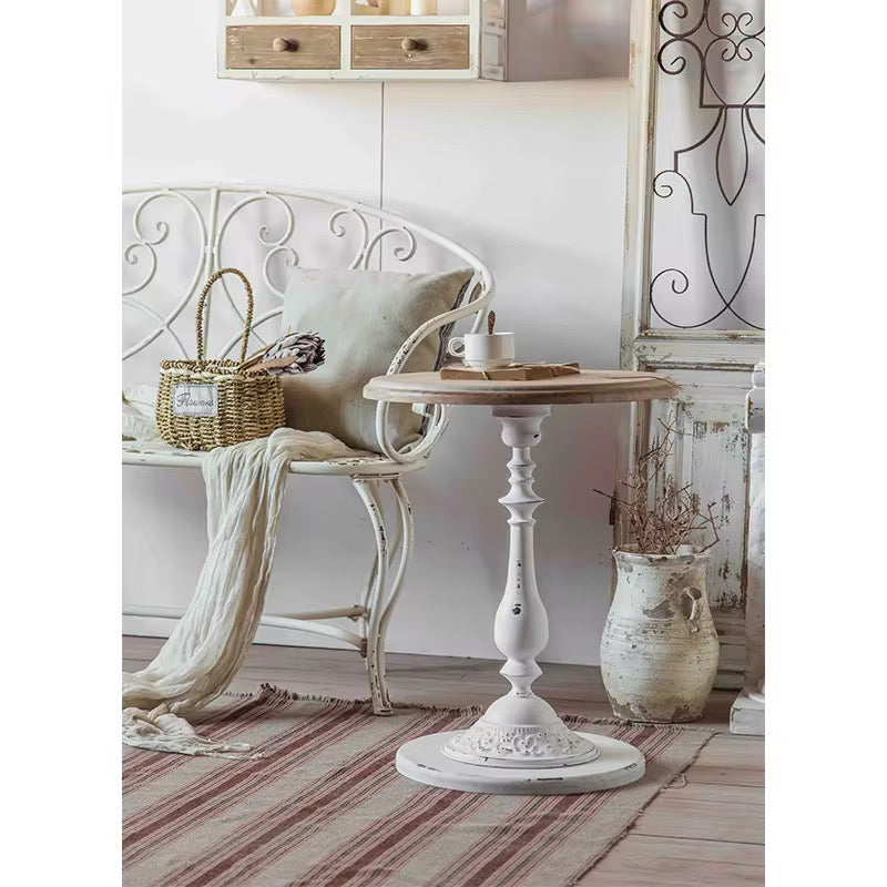 White Pedestal Side Table
