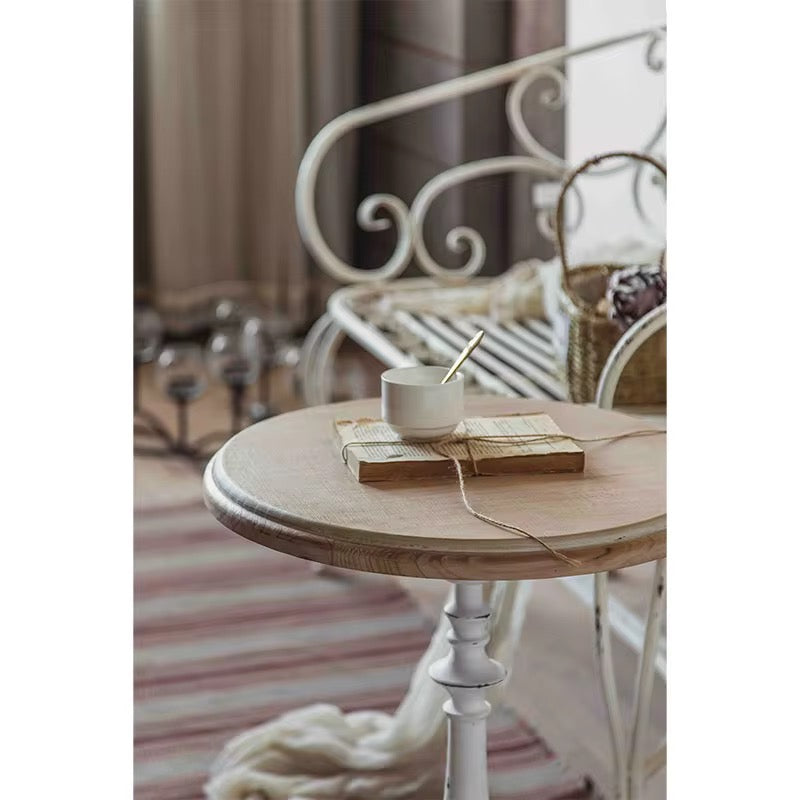 White Pedestal Side Table