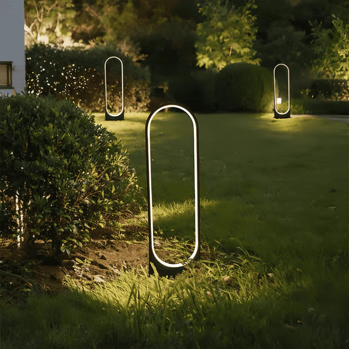 Modern Oval Outdoor Bollard Light
