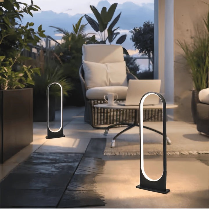 Modern Oval Outdoor Bollard Light