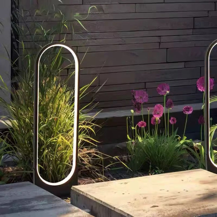 Modern Oval Outdoor Bollard Light