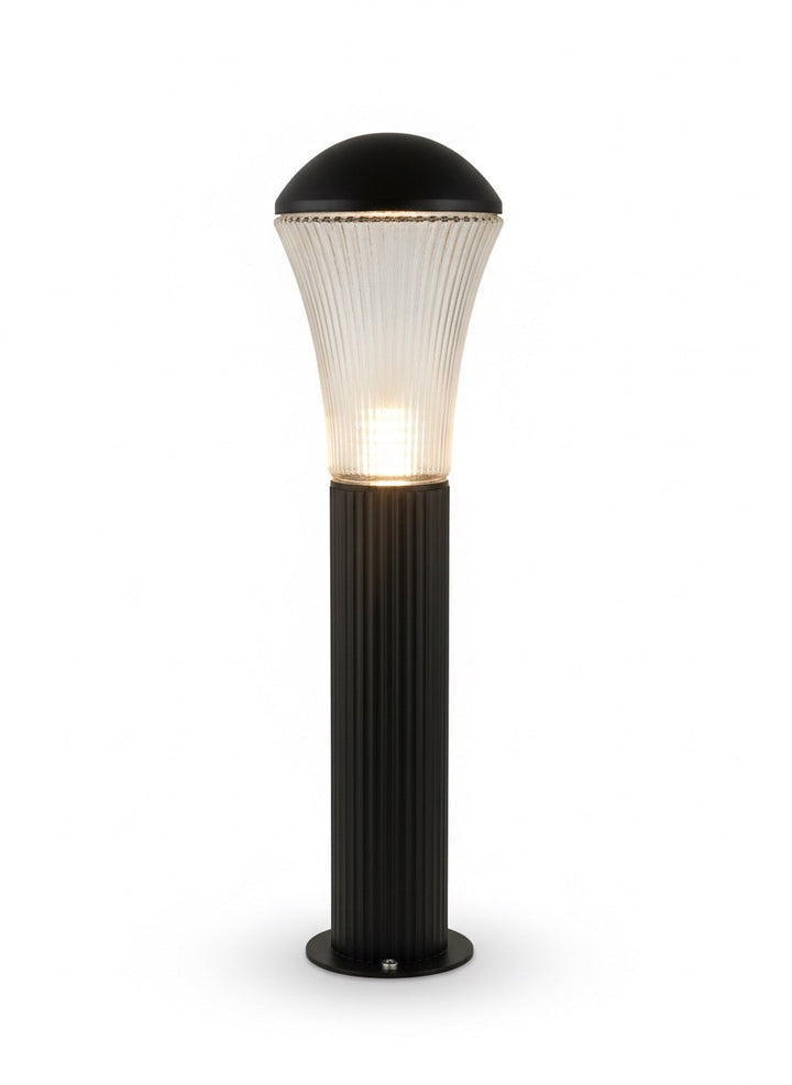 Fluted Glass Outdoor Bollard Light