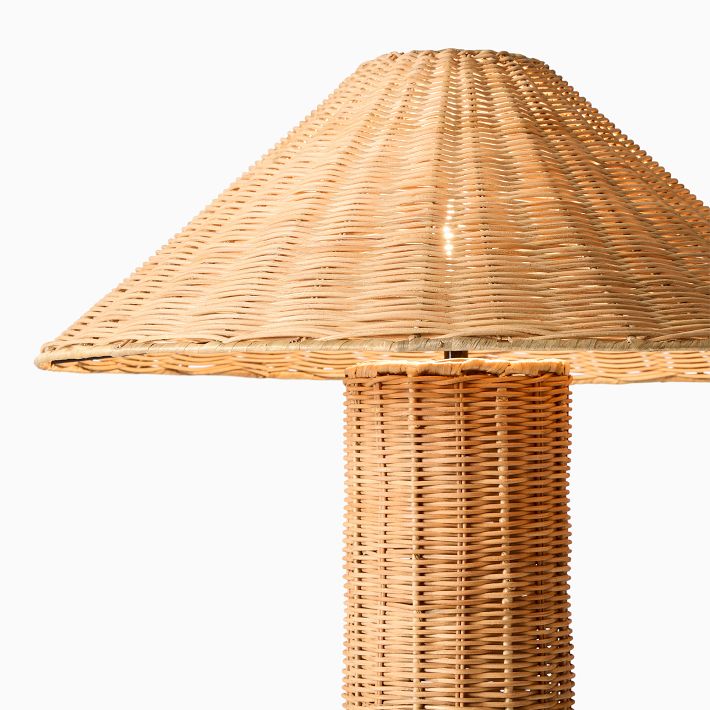 Rustic Rattan Floor Lamp - Natural Woven Design