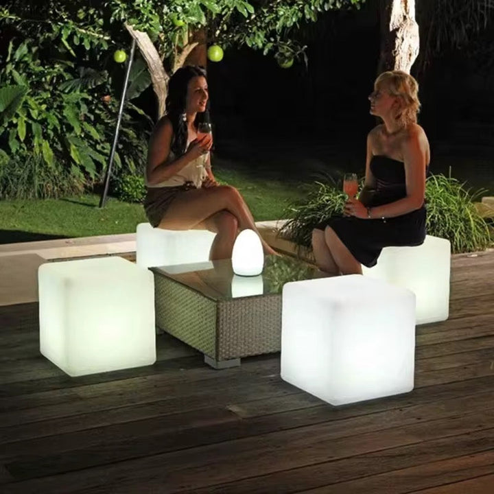 LED Cube Light Stool for Outdoor Spaces 40 cm ( one size )