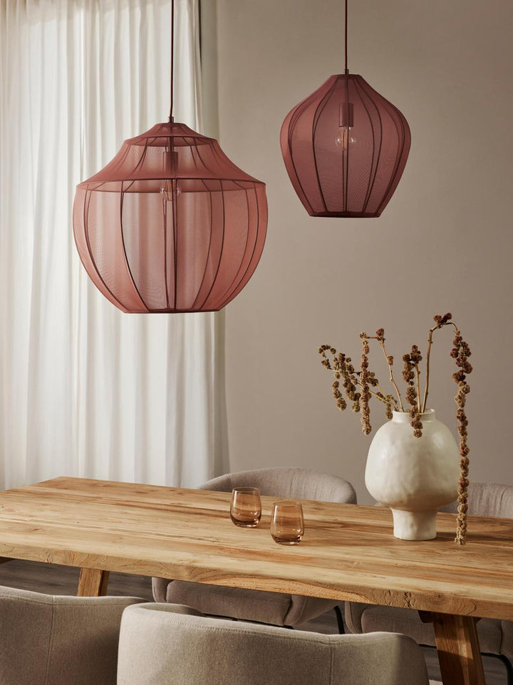 Vintage-Inspired Wireframe Pendant Light with Warm Glow