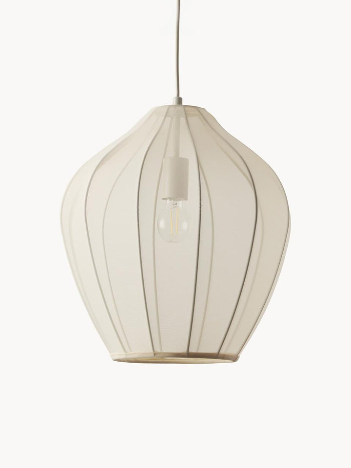 Modern Pendant Light with White Mesh Shade