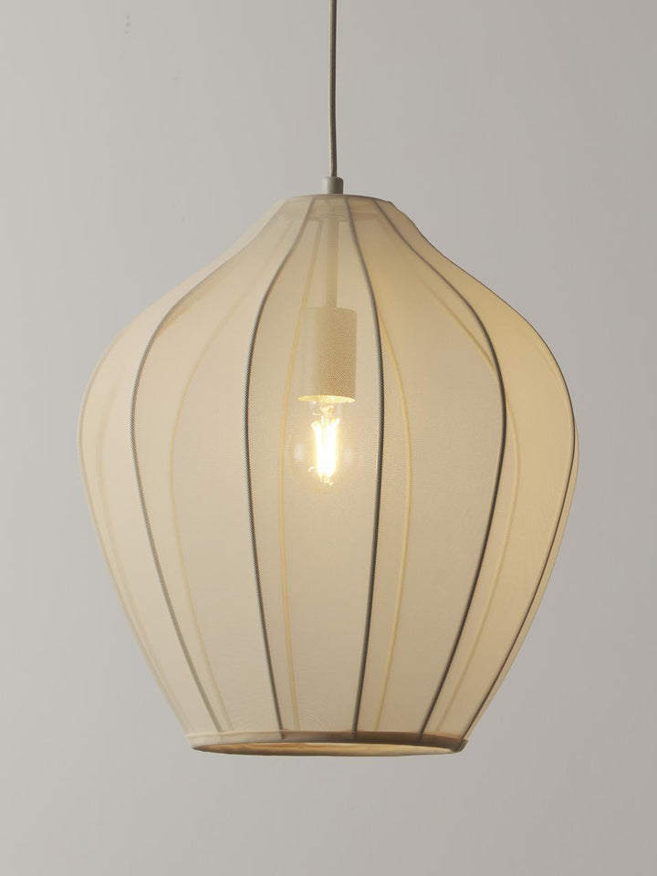 Modern Pendant Light with White Mesh Shade