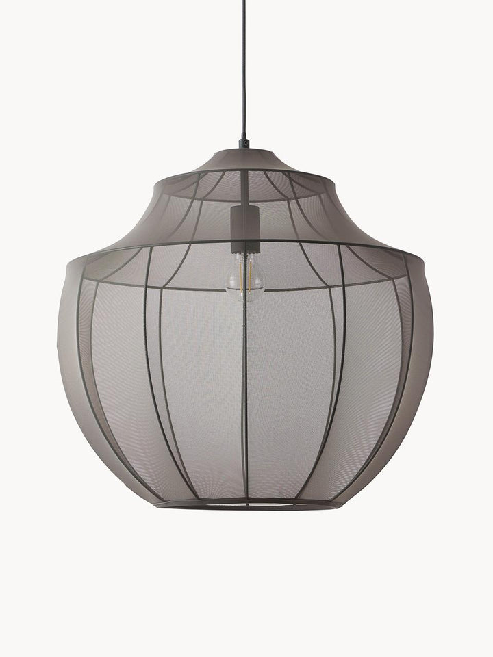 Elegant Black Wireframe Pendant Light with Ambient Glow