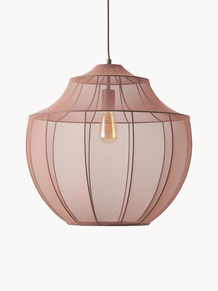 Vintage-Inspired Wireframe Pendant Light with Warm Glow