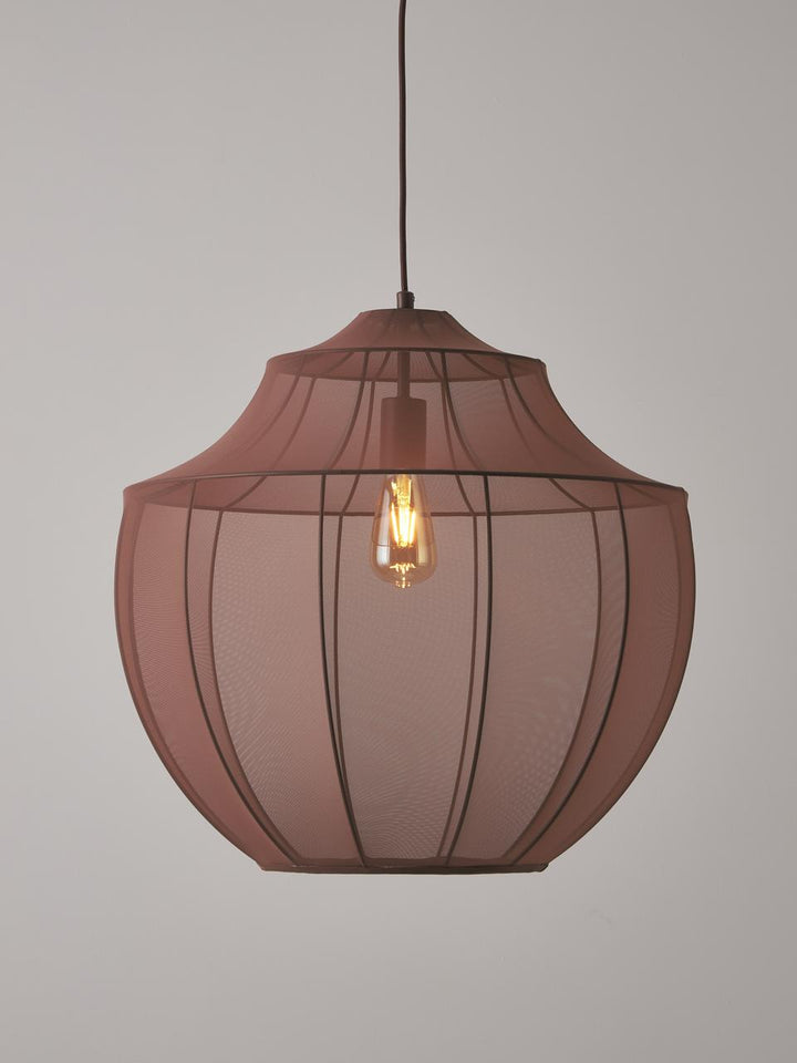 Vintage-Inspired Wireframe Pendant Light with Warm Glow