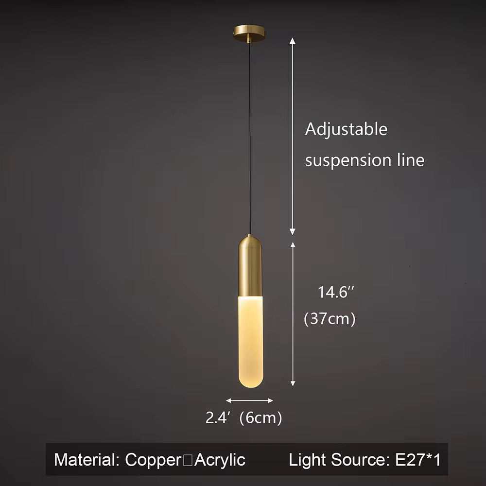 Minima list Tube Pendant  Brass