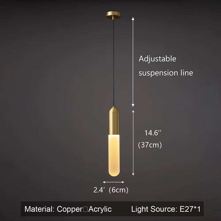 Minima list Tube Pendant  Brass