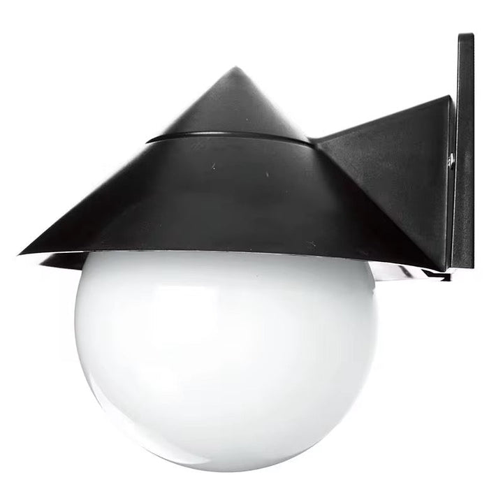 Outdoor Wall Light with Globe Shade & Conical Cap