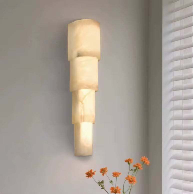 Stacked Alabaster Wall Sconce