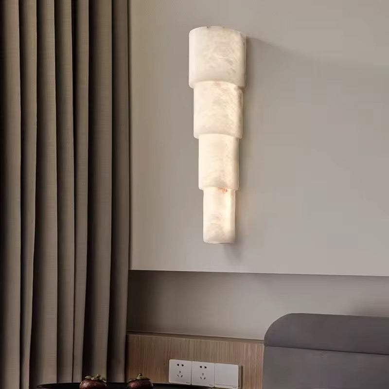 Stacked Alabaster Wall Sconce