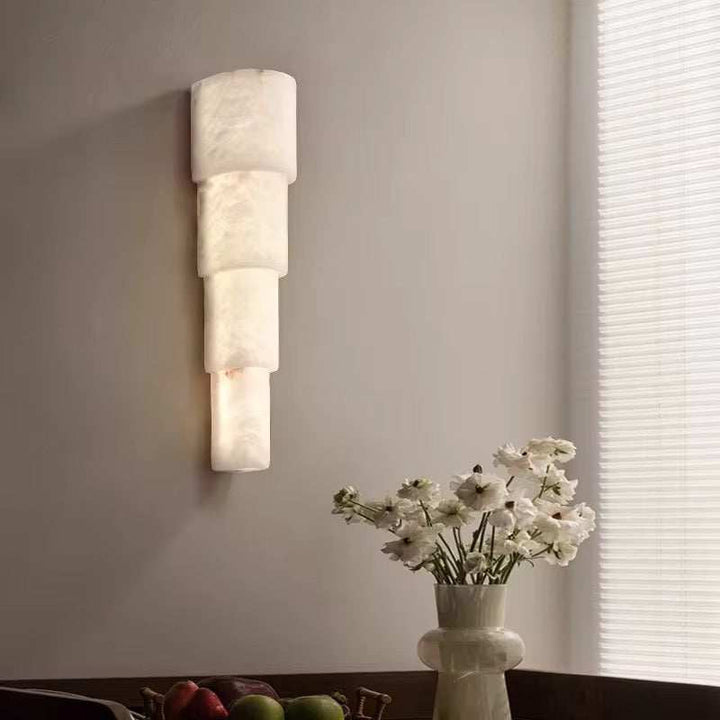 Stacked Alabaster Wall Sconce