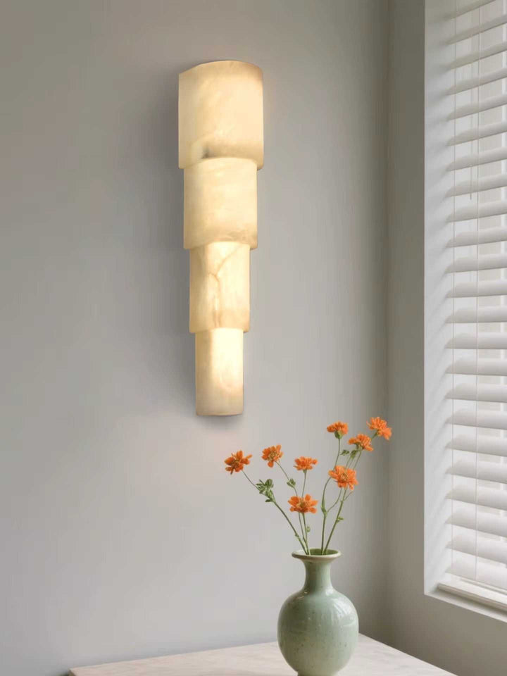 Stacked Alabaster Wall Sconce