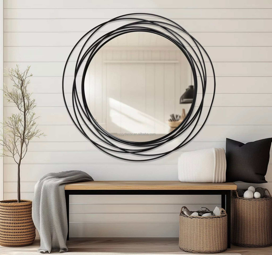 ORBIT - Modern Wire Frame Round Mirror