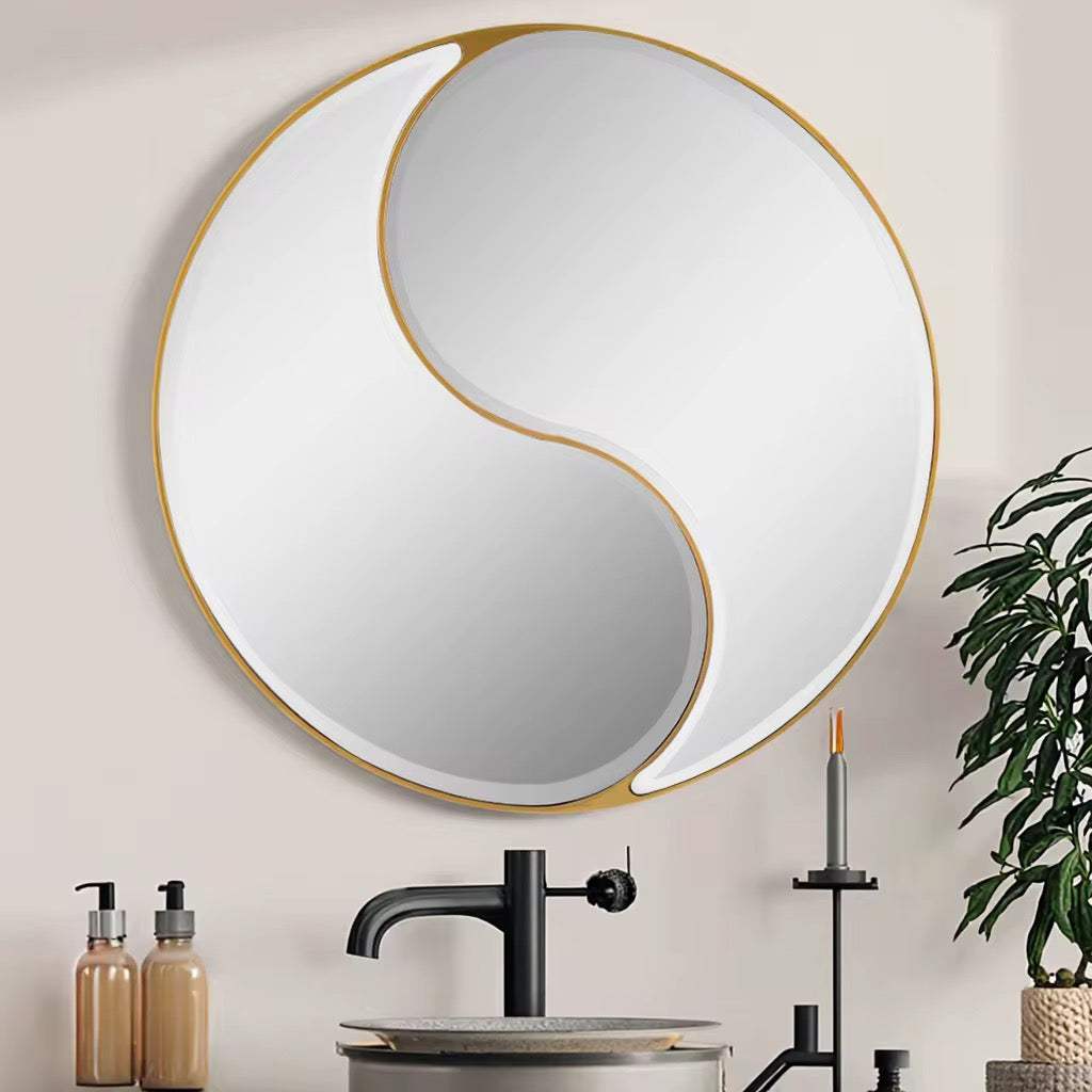 Yin Yang Decorative Wall Mirror with Black Frame