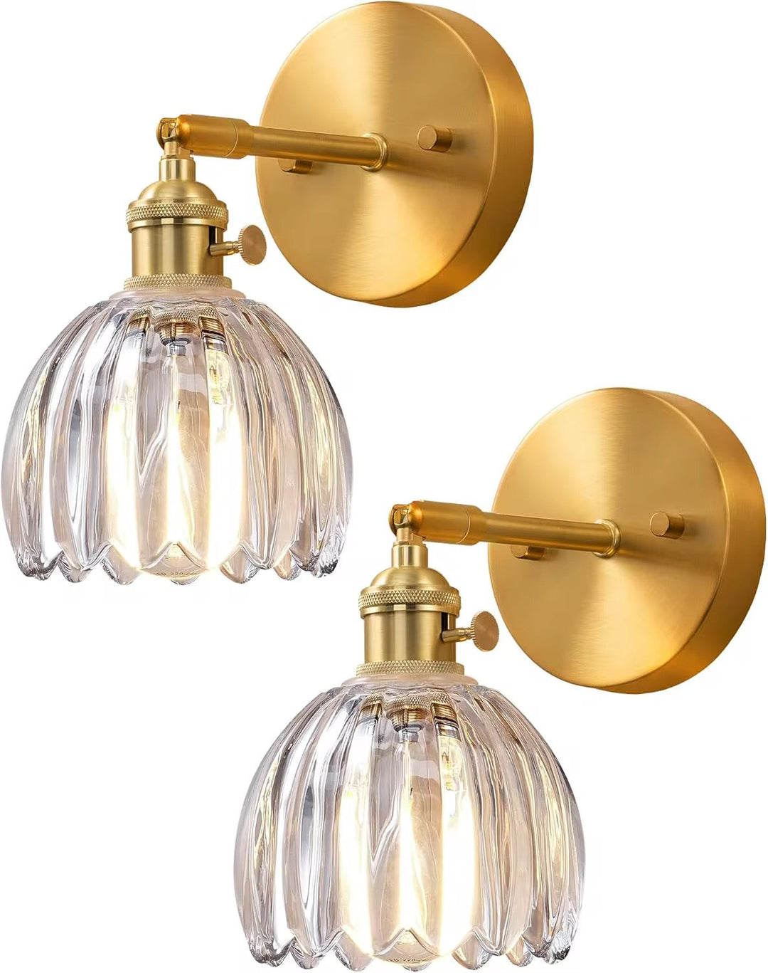 Brass Glass Wall Sconce