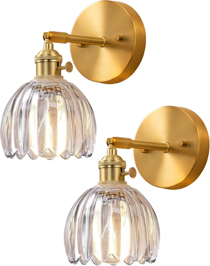 Brass Glass Wall Sconce