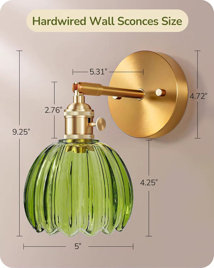 Brass Glass Wall Sconce