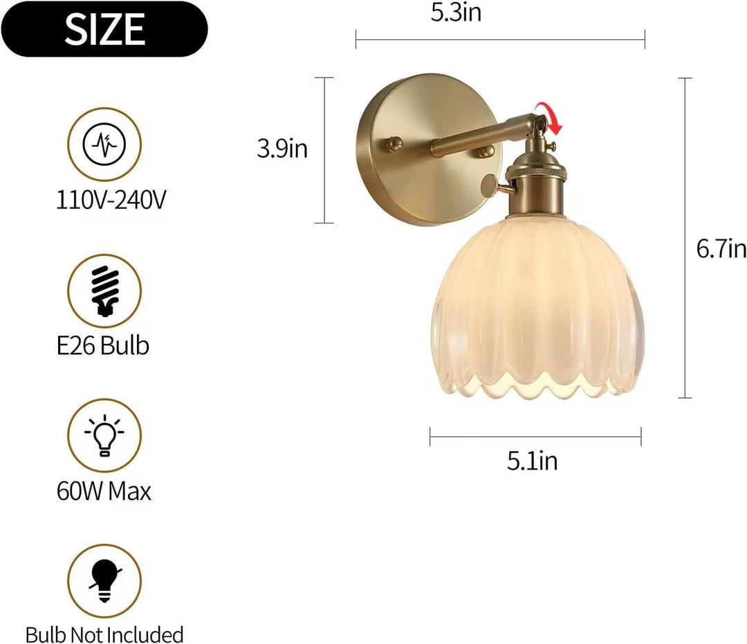 Brass Glass Wall Sconce
