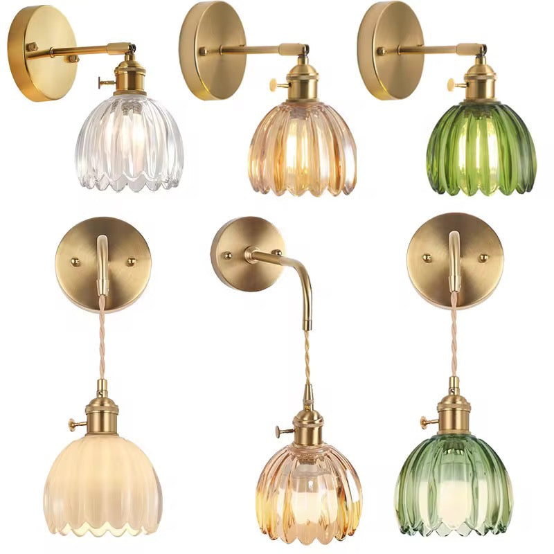 Brass Glass Wall Sconce