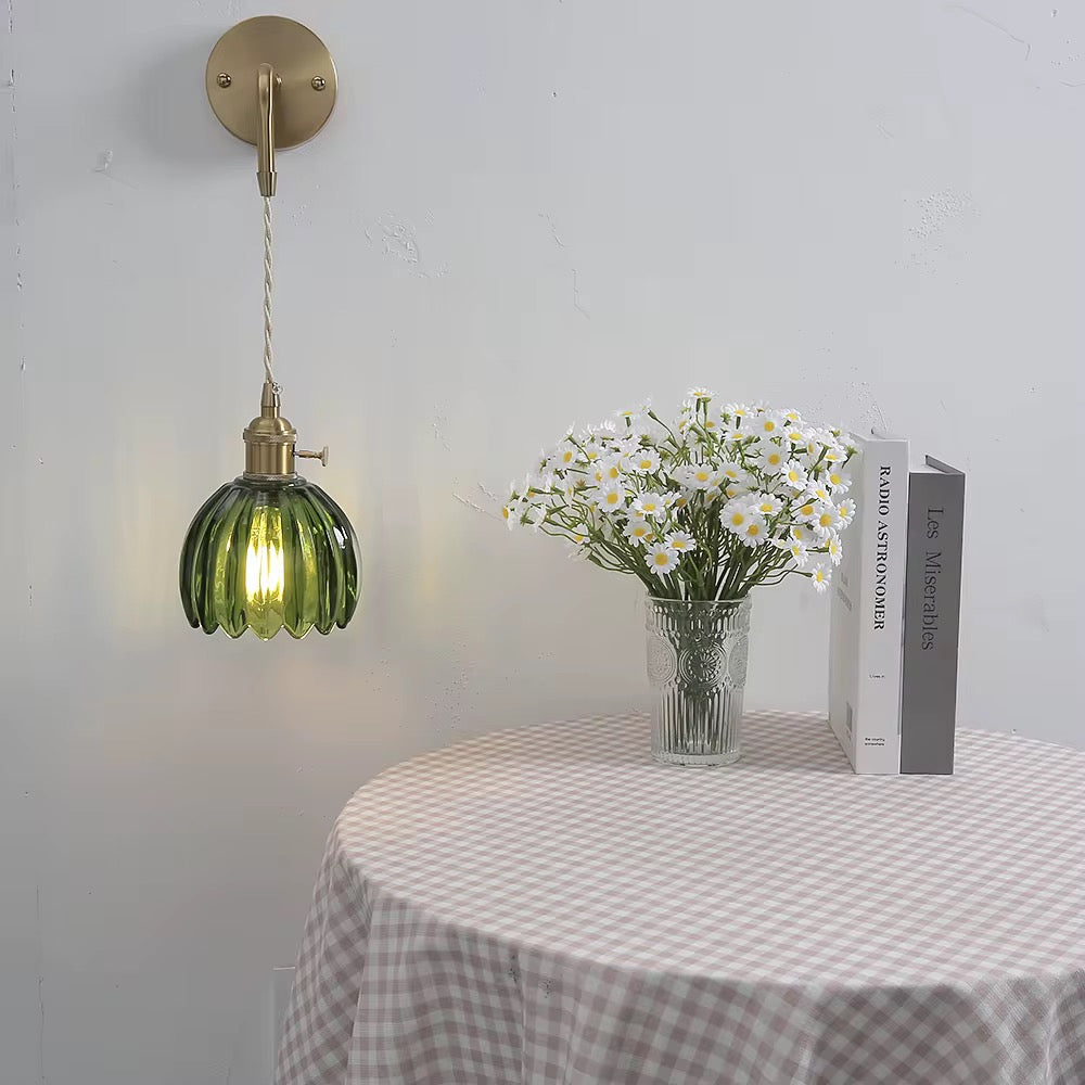 Brass Glass Wall Sconce