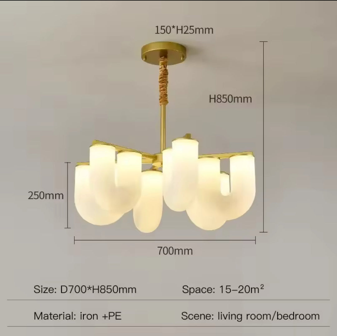 Modern U-Shaped Glass Ceiling Light