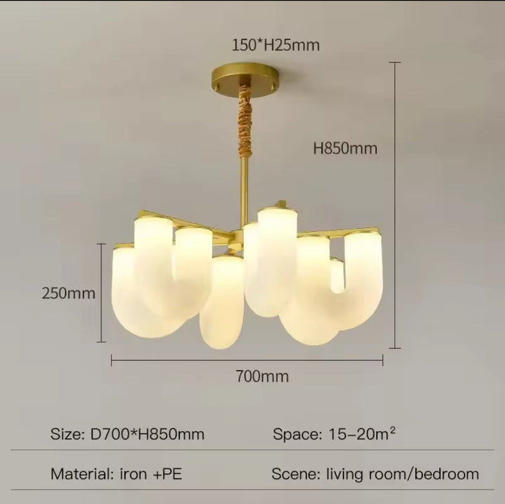 Modern U-Shaped Glass Ceiling Light