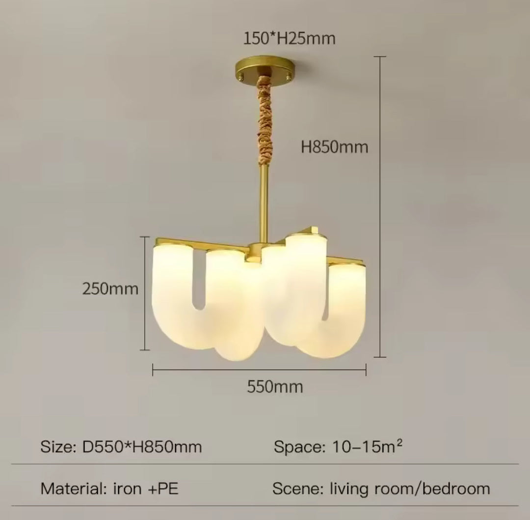 Modern U-Shaped Glass Ceiling Light