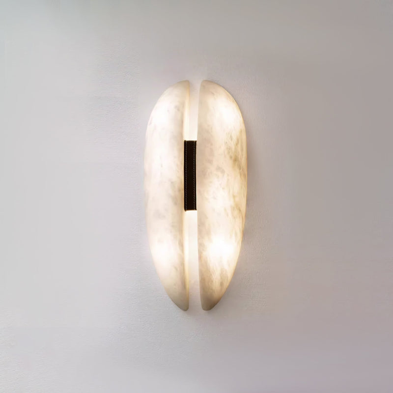 Sculptural White Oval Wall Light