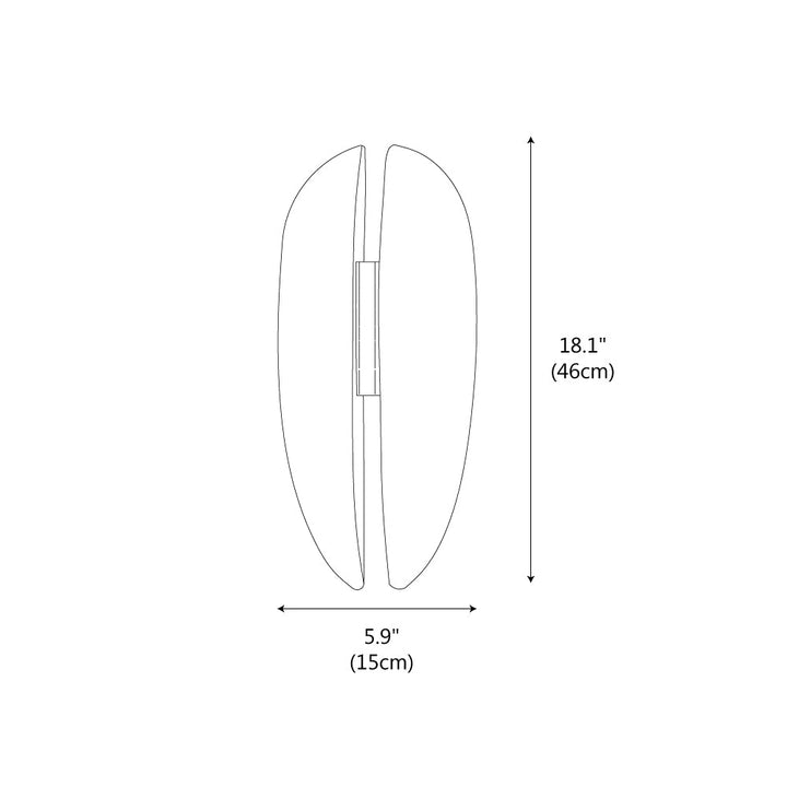 Sculptural White Oval Wall Light
