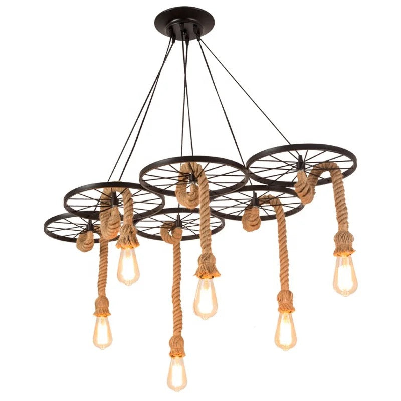 Rope Wheel Chandelier