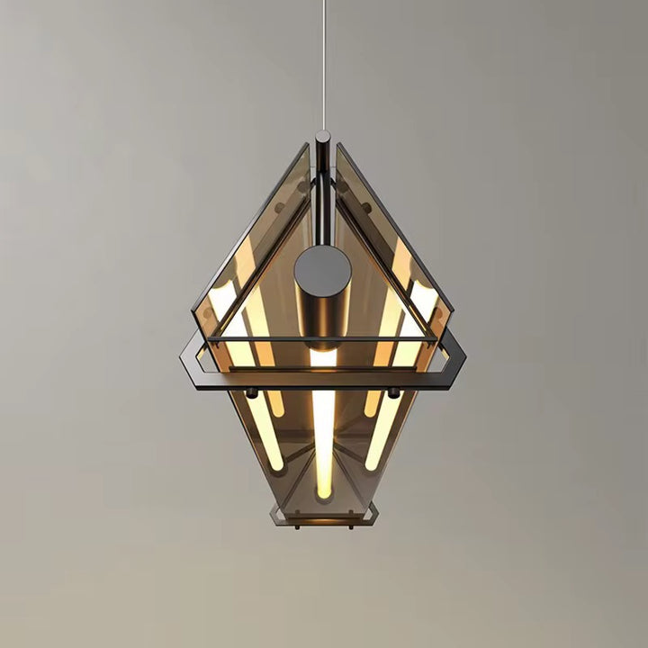 Industrial Smoked Glass Linear LED Pendant Light