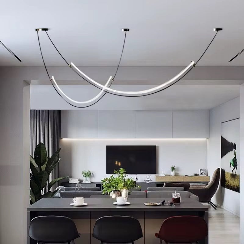Minimalist Flexible LED Rope Pendant Light set of 2