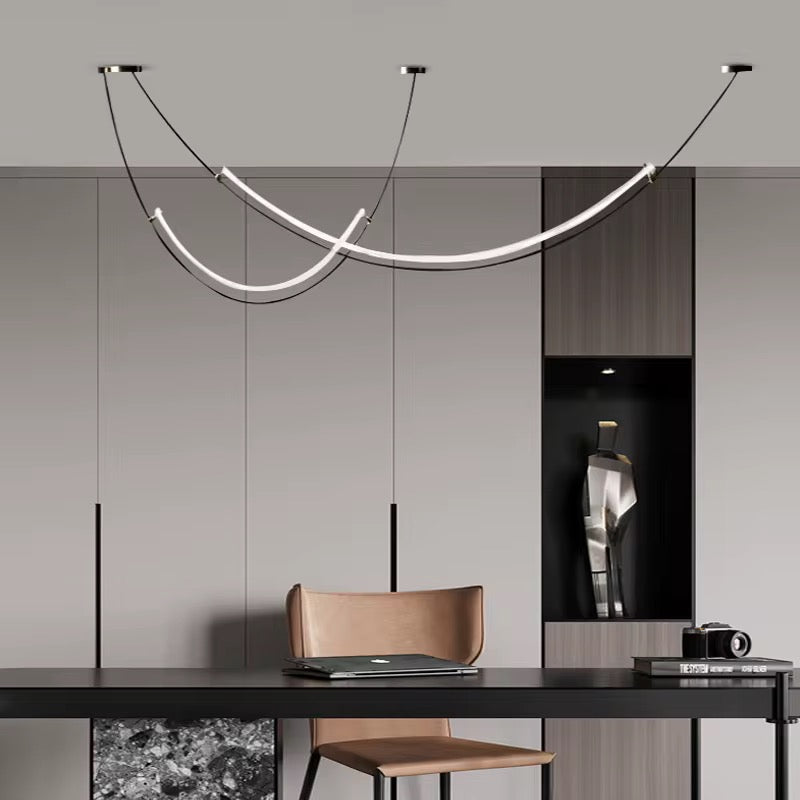 Minimalist Flexible LED Rope Pendant Light set of 2