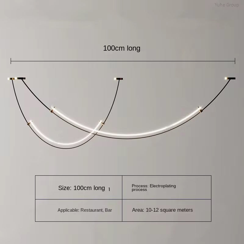 Minimalist Flexible LED Rope Pendant Light set of 2