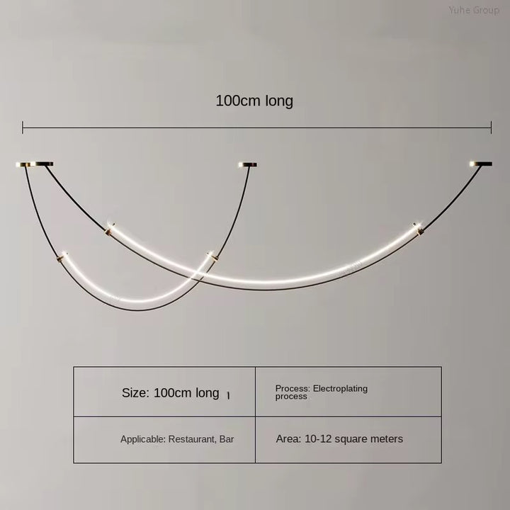 Minimalist Flexible LED Rope Pendant Light set of 2